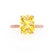 LULU - Elongated Cushion Yellow Sapphire 18k Rose Gold Petite Solitaire Ring Engagement Ring Lily Arkwright