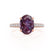 COCO - Oval Alexandrite & Diamond 18k Rose Gold Petite Hidden Halo Triple Pavé Shoulder Set Ring Engagement Ring Lily Arkwright
