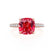 COCO - Cushion Ruby & Diamond 18k Rose Gold Hidden Halo Triple Pavé Shoulder Set Engagement Ring Lily Arkwright