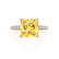 COCO - Princess Yellow Sapphire & Diamond 18k Rose Gold Hidden Halo Triple Pavé Shoulder Set Engagement Ring Lily Arkwright
