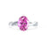 EDEN - Oval Pink Sapphire & Diamond 18k White Gold Vine Solitaire Ring Engagement Ring Lily Arkwright