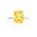 LULU - Elongated Cushion Yellow Sapphire 950 Platinum Petite Solitaire Ring Engagement Ring Lily Arkwright