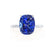 LULU - Elongated Cushion Blue Sapphire 18k White Gold Petite Solitaire Ring Engagement Ring Lily Arkwright