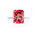 LULU - Radiant Ruby 950 Platinum Petite Solitaire Engagement Ring Lily Arkwright