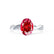 EDEN - Oval Ruby & Diamond 18k White Gold Vine Solitaire Ring Engagement Ring Lily Arkwright