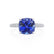 COCO - Cushion Blue Sapphire & Diamond 950 Platinum Hidden Halo Triple Pavé Shoulder Set Engagement Ring Lily Arkwright