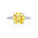 COCO - Cushion Yellow Sapphire & Diamond 18k White Gold Hidden Halo Triple Pavé Shoulder Set Engagement Ring Lily Arkwright