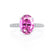 COCO - Oval Pink Sapphire & Diamond 950 Platinum Petite Hidden Halo Triple Pavé Shoulder Set Ring Engagement Ring Lily Arkwright