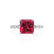 HOPE - Princess Ruby & Diamond 18k White Gold Vintage Shoulder Set Engagement Ring Lily Arkwright