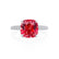 COCO - Cushion Ruby & Diamond 950 Platinum Hidden Halo Triple Pavé Shoulder Set Engagement Ring Lily Arkwright