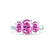 EVERDEEN - Oval Pink Sapphire 18k White Gold Trilogy Ring Engagement Ring Lily Arkwright