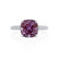 COCO - Cushion Alexandrite & Diamond 950 Platinum Hidden Halo Triple Pavé Shoulder Set Engagement Ring Lily Arkwright