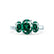 EVERDEEN - Oval Emerald 18k White Gold Trilogy Ring Engagement Ring Lily Arkwright