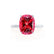 LULU - Elongated Cushion Ruby 18k White Gold Petite Solitaire Ring Engagement Ring Lily Arkwright