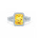 EVERLY - Radiant Yellow Sapphire & Diamond 950 Platinum Split Shank Halo Ring Engagement Ring Lily Arkwright