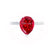 LULU - Pear Ruby 950 Platinum Petite Solitaire Ring Engagement Ring Lily Arkwright