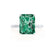 LULU - Radiant Emerald 18k White Gold Petite Solitaire Engagement Ring Lily Arkwright