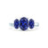 EVERDEEN - Oval Blue Sapphire 18k White Gold Trilogy Ring Engagement Ring Lily Arkwright