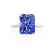 LULU - Radiant Blue Sapphire 950 Platinum Petite Solitaire Engagement Ring Lily Arkwright