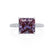 COCO - Princess Alexandrite & Diamond 18k White Gold Hidden Halo Triple Pavé Shoulder Set Engagement Ring Lily Arkwright