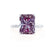 LULU - Radiant Alexandrite 18k White Gold Petite Solitaire Engagement Ring Lily Arkwright