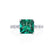 HOPE - Princess Emerald & Diamond 18k White Gold Vintage Shoulder Set Engagement Ring Lily Arkwright
