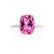 LULU - Elongated Cushion Pink Sapphire 18k White Gold Petite Solitaire Ring Engagement Ring Lily Arkwright