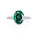 COCO - Oval Emerald & Diamond 950 Platinum Petite Hidden Halo Triple Pavé Shoulder Set Ring Engagement Ring Lily Arkwright
