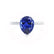 LULU - Pear Blue Sapphire 18k White Gold Petite Solitaire Ring Engagement Ring Lily Arkwright