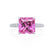 COCO - Princess Pink Sapphire & Diamond 950 Platinum Hidden Halo Triple Pavé Shoulder Set Engagement Ring Lily Arkwright