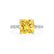 HOPE - Princess Yellow Sapphire & Diamond 950 Platinum Vintage Shoulder Set Engagement Ring Lily Arkwright