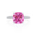 COCO - Cushion Pink Sapphire & Diamond 950 Platinum Hidden Halo Triple Pavé Shoulder Set Engagement Ring Lily Arkwright