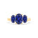 EVERDEEN - Oval Blue Sapphire 18k Yellow Gold Trilogy Ring Engagement Ring Lily Arkwright