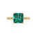 HOPE - Princess Emerald & Diamond 18k Yellow Gold Vintage Shoulder Set Engagement Ring Lily Arkwright