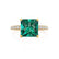 COCO - Princess Emerald & Diamond 18k Yellow Gold Hidden Halo Triple Pavé Shoulder Set Engagement Ring Lily Arkwright