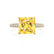 COCO - Princess Yellow Sapphire & Diamond 18k Yellow Gold Hidden Halo Triple Pavé Shoulder Set Engagement Ring Lily Arkwright