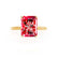 LULU - Radiant Ruby 18k Yellow Gold Petite Solitaire Engagement Ring Lily Arkwright