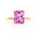 LULU - Radiant Pink Sapphire 18k Yellow Gold Petite Solitaire Engagement Ring Lily Arkwright