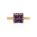 HOPE - Princess Alexandrite & Diamond 18k Yellow Gold Vintage Shoulder Set Engagement Ring Lily Arkwright
