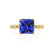 HOPE - Princess Blue Sapphire & Diamond 18k Yellow Gold Vintage Shoulder Set Engagement Ring Lily Arkwright