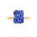 LULU - Radiant Blue Sapphire 18k Yellow Gold Petite Solitaire Engagement Ring Lily Arkwright