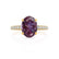 COCO - Oval Alexandrite & Diamond 18k Yellow Gold Petite Hidden Halo Triple Pavé Shoulder Set Ring Engagement Ring Lily Arkwright