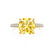 COCO - Cushion Yellow Sapphire & Diamond 18k Yellow Gold Hidden Halo Triple Pavé Shoulder Set Engagement Ring Lily Arkwright