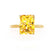 LULU - Radiant Yellow Sapphire 18k Yellow Gold Petite Solitaire Engagement Ring Lily Arkwright