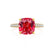 COCO - Cushion Ruby & Diamond 18k Yellow Gold Hidden Halo Triple Pavé Shoulder Set Engagement Ring Lily Arkwright