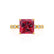 HOPE - Princess Ruby & Diamond 18k Yellow Gold Vintage Shoulder Set Engagement Ring Lily Arkwright