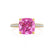 COCO - Cushion Pink Sapphire & Diamond 18k Yellow Gold Hidden Halo Triple Pavé Shoulder Set Engagement Ring Lily Arkwright
