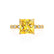 HOPE - Princess Yellow Sapphire & Diamond 18k Yellow Gold Vintage Shoulder Set Engagement Ring Lily Arkwright