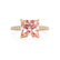 COCO - Princess Champagne Sapphire & Diamond 18k Yellow Gold Hidden Halo Triple Pavé Shoulder Set Engagement Ring Lily Arkwright