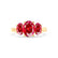 EVERDEEN - Oval Ruby 18k Yellow Gold Trilogy Ring Engagement Ring Lily Arkwright